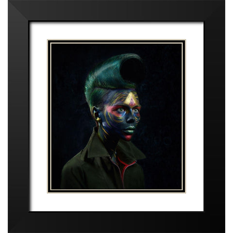 Mod 19 Black Modern Wood Framed Art Print with Double Matting by Kovalev, Ivan