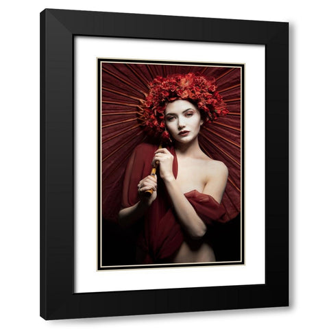 Aichiyo Black Modern Wood Framed Art Print with Double Matting by Siegart