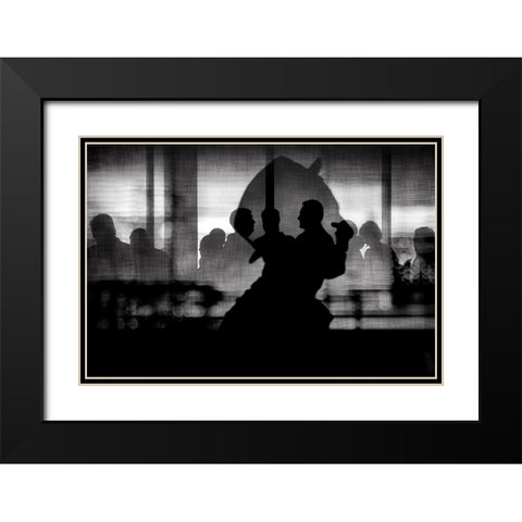 Silent Reflection Black Modern Wood Framed Art Print with Double Matting by Khemkum, Ekkachai