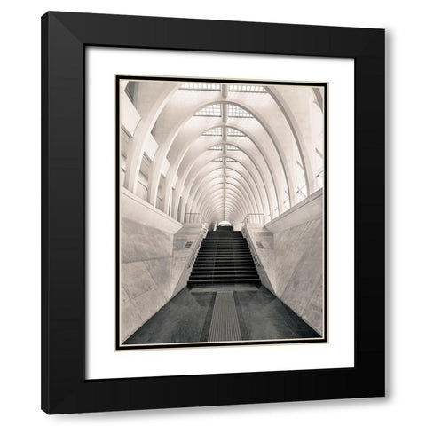 Inside Calatrava Black Modern Wood Framed Art Print with Double Matting by Lopez, Oscar