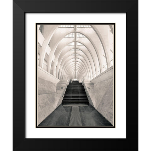 Inside Calatrava Black Modern Wood Framed Art Print with Double Matting by Lopez, Oscar