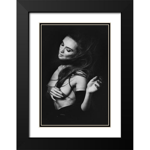Nataleen Black Modern Wood Framed Art Print with Double Matting by Rise, Zachar