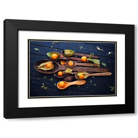 Spoonsaphysalis Black Modern Wood Framed Art Print with Double Matting by Karina, Aleksandrova