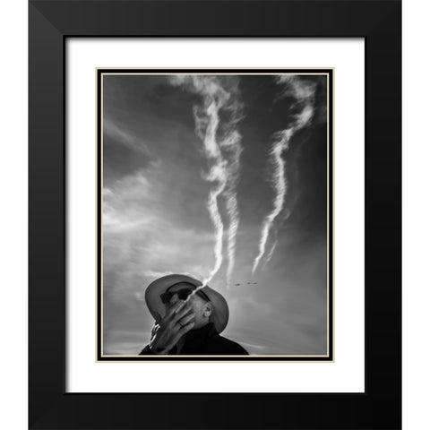 Smoking Black Modern Wood Framed Art Print with Double Matting by Guo, Leah
