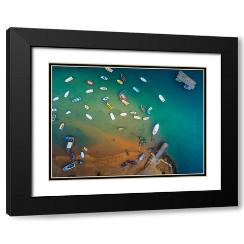 Port Of Chiclana Black Modern Wood Framed Art Print with Double Matting by Manuel Martin, Jose
