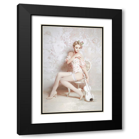 Bright Melody Black Modern Wood Framed Art Print with Double Matting by Bolgov (Axe), Ruslan