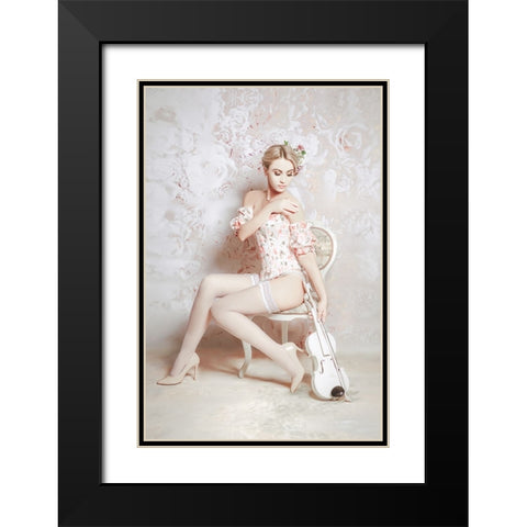 Bright Melody Black Modern Wood Framed Art Print with Double Matting by Bolgov (Axe), Ruslan