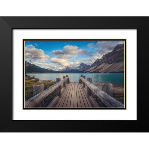 The Bridge Black Modern Wood Framed Art Print with Double Matting by Macia, Ivan