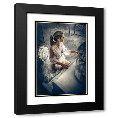 In The Music Of Light Black Modern Wood Framed Art Print with Double Matting by Bolgov (Axe), Ruslan