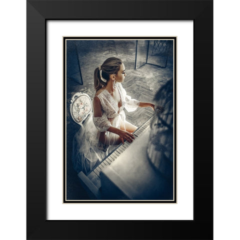 In The Music Of Light Black Modern Wood Framed Art Print with Double Matting by Bolgov (Axe), Ruslan