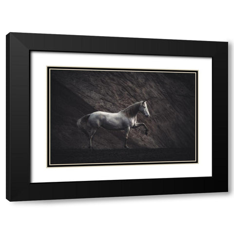 Solitaire Black Modern Wood Framed Art Print with Double Matting by Willers, Heike