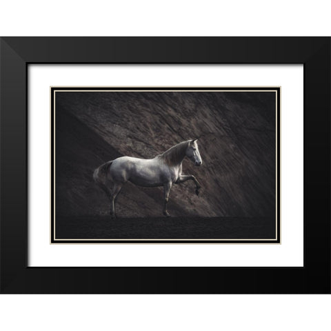 Solitaire Black Modern Wood Framed Art Print with Double Matting by Willers, Heike