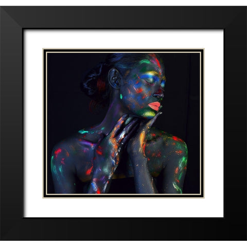 Jui Black Modern Wood Framed Art Print with Double Matting by Mahfuz, James