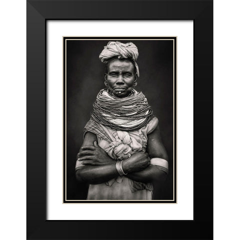 Nyangatom Black Modern Wood Framed Art Print with Double Matting by Yosifov, Svetlin