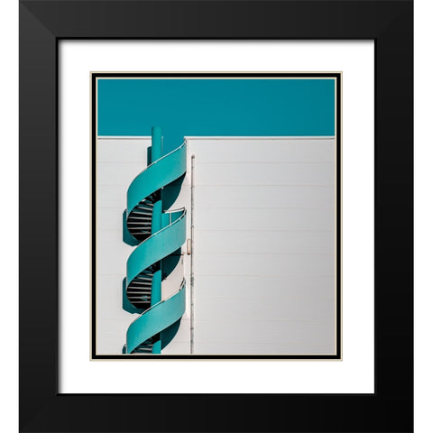 ... Spiral Black Modern Wood Framed Art Print with Double Matting by Vollrath, Jorg