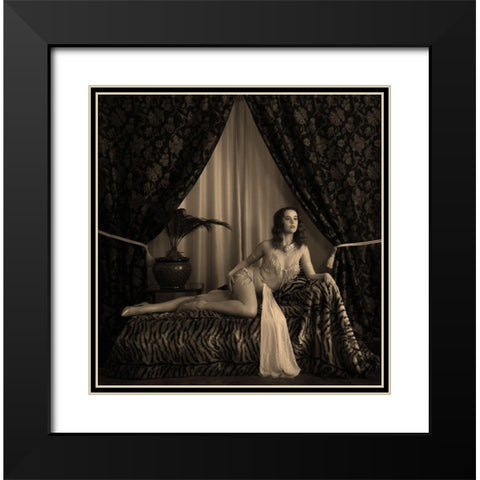 1930S Burlesque Performer Black Modern Wood Framed Art Print with Double Matting by Wentworth, Harry