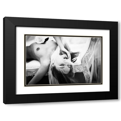 Love Is So Painful Black Modern Wood Framed Art Print with Double Matting by Tu, Jing Xin