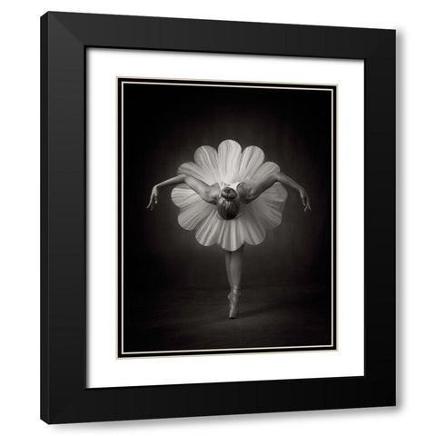 Floral Ballet Black Modern Wood Framed Art Print with Double Matting by Studio, Catchlight
