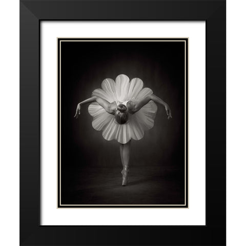 Floral Ballet Black Modern Wood Framed Art Print with Double Matting by Studio, Catchlight