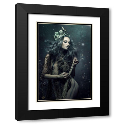 Amadahy Black Modern Wood Framed Art Print with Double Matting by Siegart