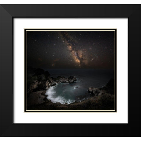Big Surs Night Black Modern Wood Framed Art Print with Double Matting by Chen, Johnny