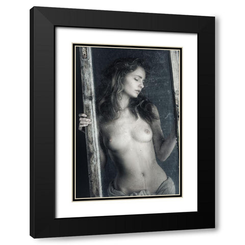 Morning Mood Black Modern Wood Framed Art Print with Double Matting by Slotboom, Jan