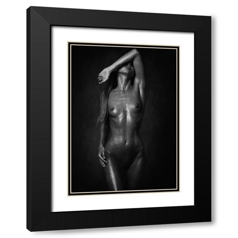 Stas Black Modern Wood Framed Art Print with Double Matting by Rise, Zachar