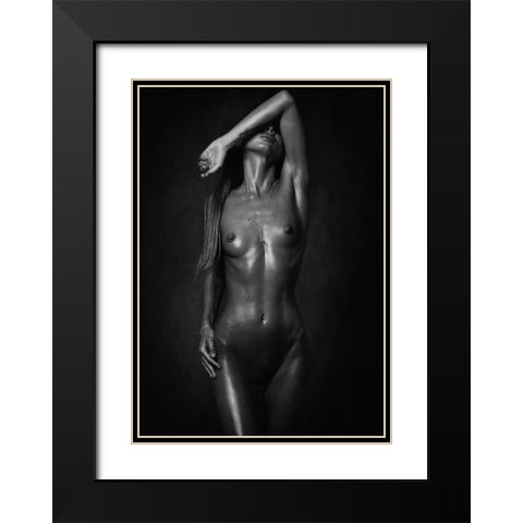 Stas Black Modern Wood Framed Art Print with Double Matting by Rise, Zachar