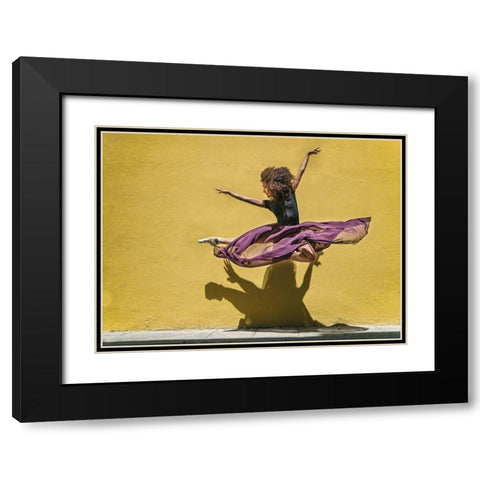 Brenda Jumping Black Modern Wood Framed Art Print with Double Matting by Gil Raga, Joan