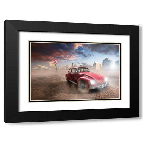 Lipstic Crimes Black Modern Wood Framed Art Print with Double Matting by Mymon, Noam