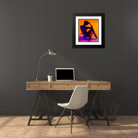 Mosaic Black Modern Wood Framed Art Print with Double Matting by CEBImagery