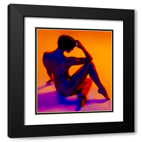 Mosaic Black Modern Wood Framed Art Print with Double Matting by CEBImagery