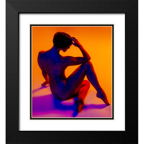 Mosaic Black Modern Wood Framed Art Print with Double Matting by CEBImagery