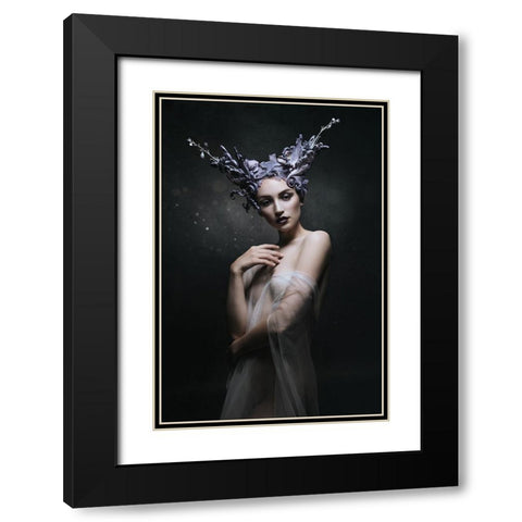 Artemis Black Modern Wood Framed Art Print with Double Matting by Siegart