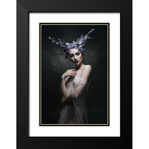 Artemis Black Modern Wood Framed Art Print with Double Matting by Siegart