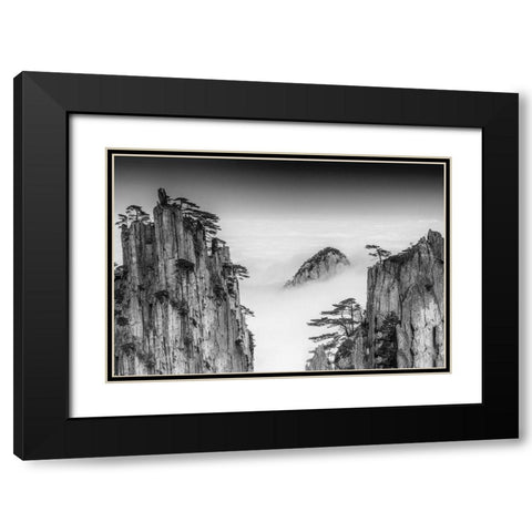 Er?App Black Modern Wood Framed Art Print with Double Matting by Chenzhe