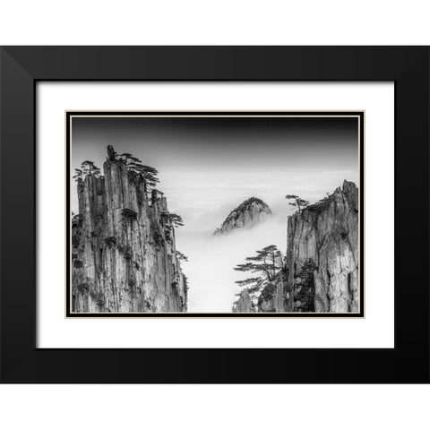 Er?App Black Modern Wood Framed Art Print with Double Matting by Chenzhe