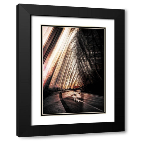 Women With Parasol Black Modern Wood Framed Art Print with Double Matting by Chiriaco, Carmine