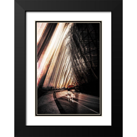 Women With Parasol Black Modern Wood Framed Art Print with Double Matting by Chiriaco, Carmine