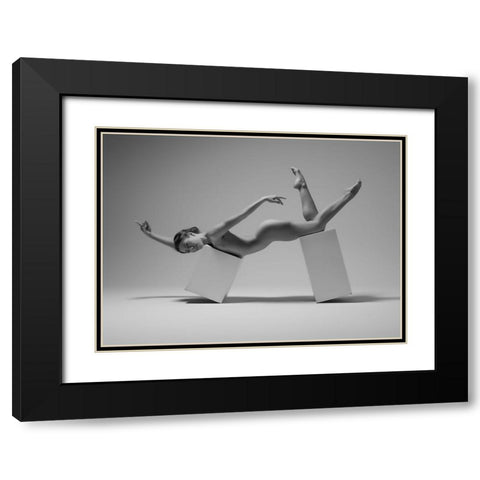 Studio Swimmer Black Modern Wood Framed Art Print with Double Matting by Catchlight Studio