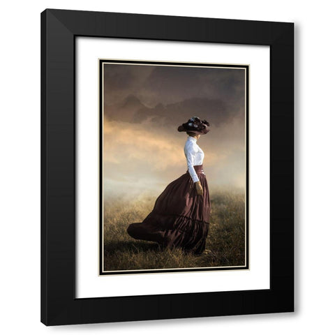 Windy Day Black Modern Wood Framed Art Print with Double Matting by Neer, Ildiko