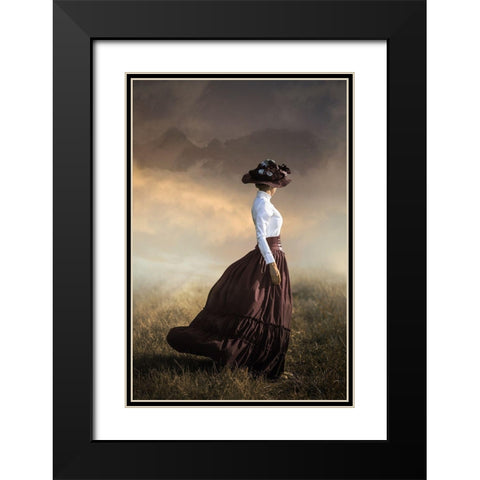 Windy Day Black Modern Wood Framed Art Print with Double Matting by Neer, Ildiko