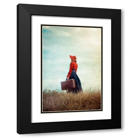 Make Me Stay Black Modern Wood Framed Art Print with Double Matting by Neer, Ildiko