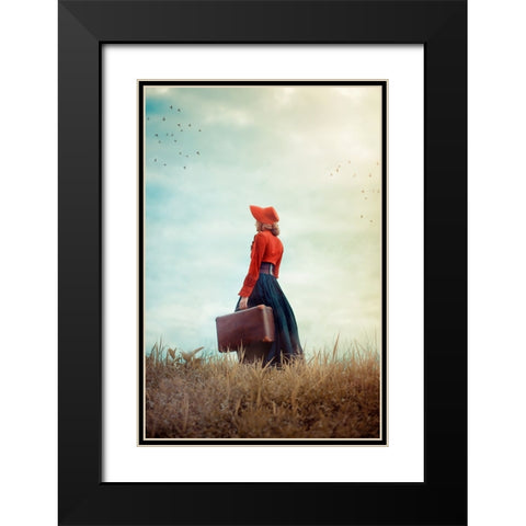 Make Me Stay Black Modern Wood Framed Art Print with Double Matting by Neer, Ildiko