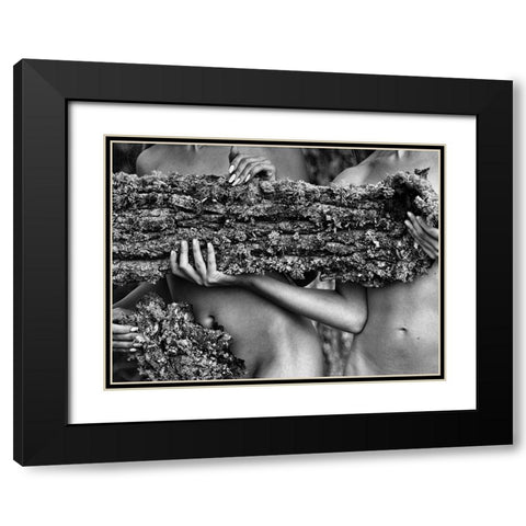 Untitled Black Modern Wood Framed Art Print with Double Matting by Kapsha, Eduards