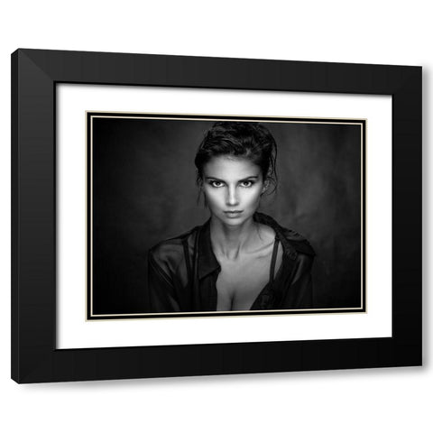 Translucent Hypnosis Black Modern Wood Framed Art Print with Double Matting by Stalmans, Luc