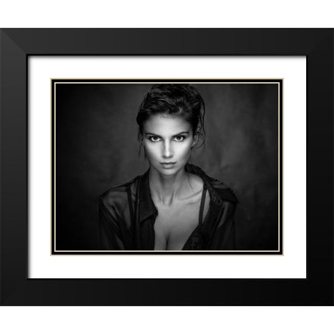 Translucent Hypnosis Black Modern Wood Framed Art Print with Double Matting by Stalmans, Luc