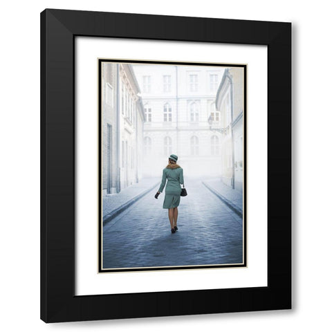 Walk Like A Lady Black Modern Wood Framed Art Print with Double Matting by Neer, Ildiko