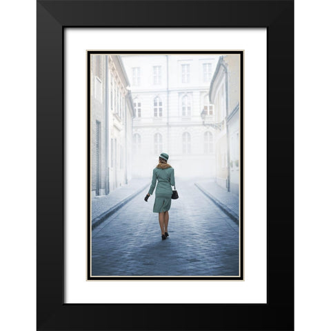 Walk Like A Lady Black Modern Wood Framed Art Print with Double Matting by Neer, Ildiko