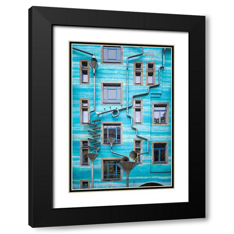 Art In The Backyard Black Modern Wood Framed Art Print with Double Matting by Pfeiffer, Peter